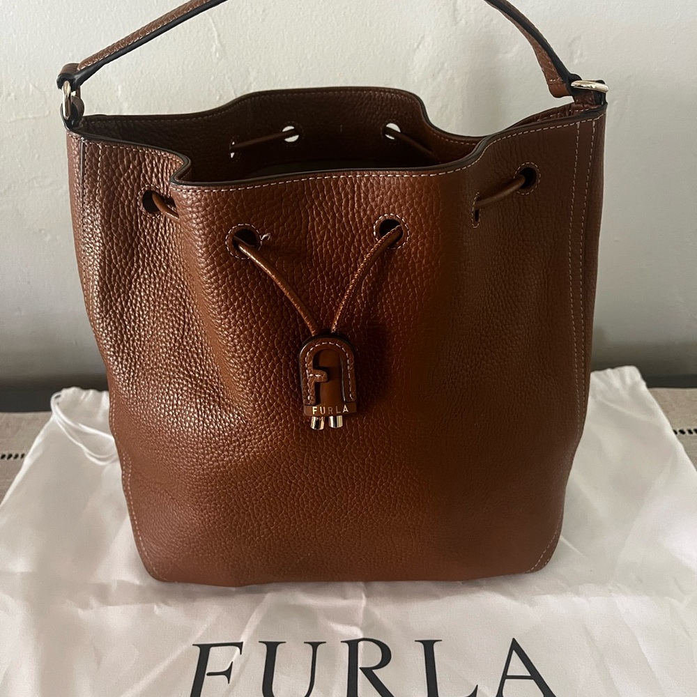 Furla Tan Leather Hobo Bag